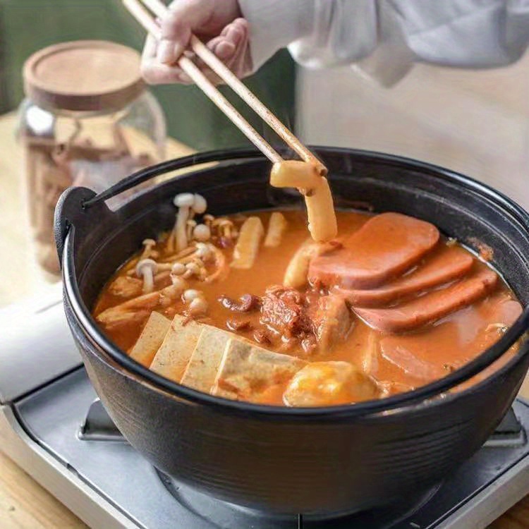 1pc japanese stew pot cast iron handmade without coating thickened high temperature resistant japanese pot old fashioned soup pot   pot details 2