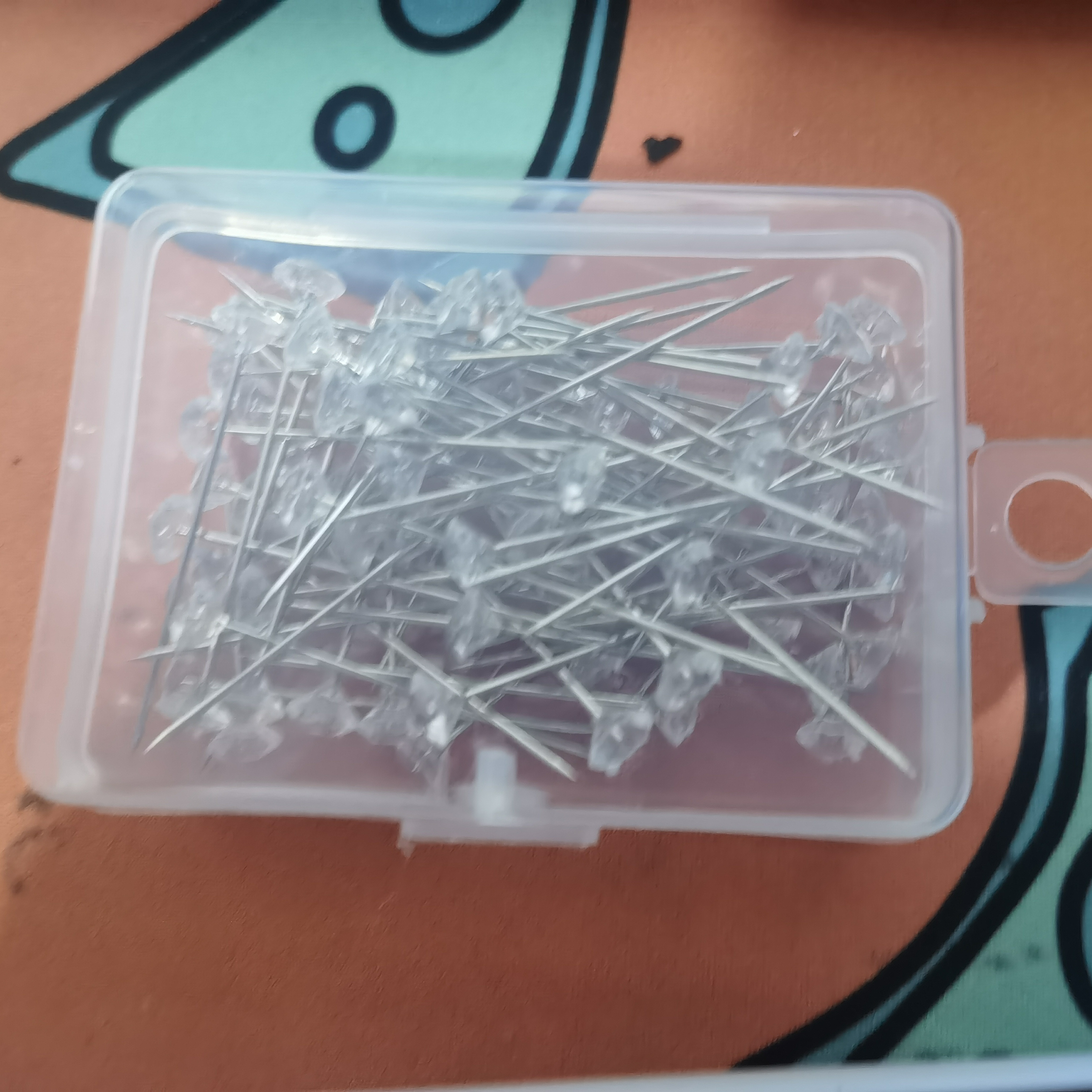 Boxed Diamond Pins 6*38 Transparent Push Pins Positioning - Temu