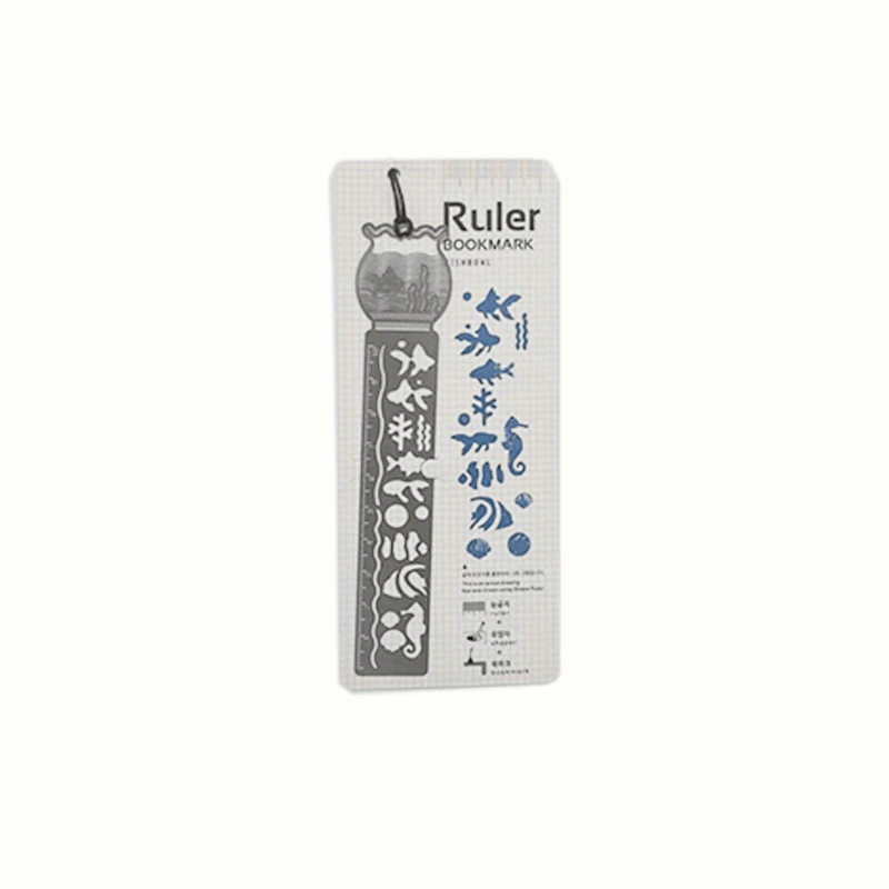 Metal Bookmark Ruler And Stencil