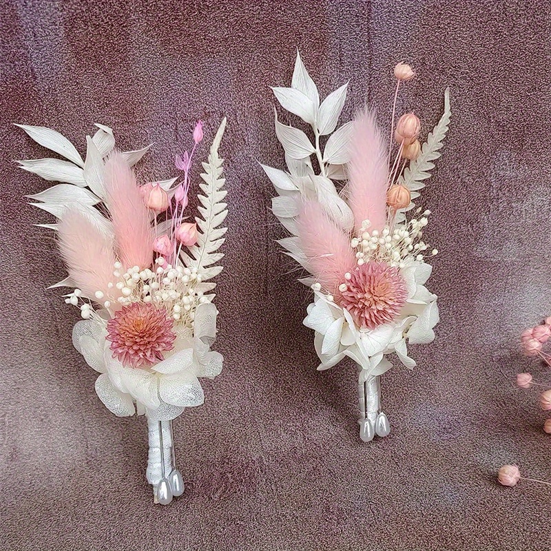 Mini Dried Flowers Bouquets Boutonniere Bohemian Rustic - Temu