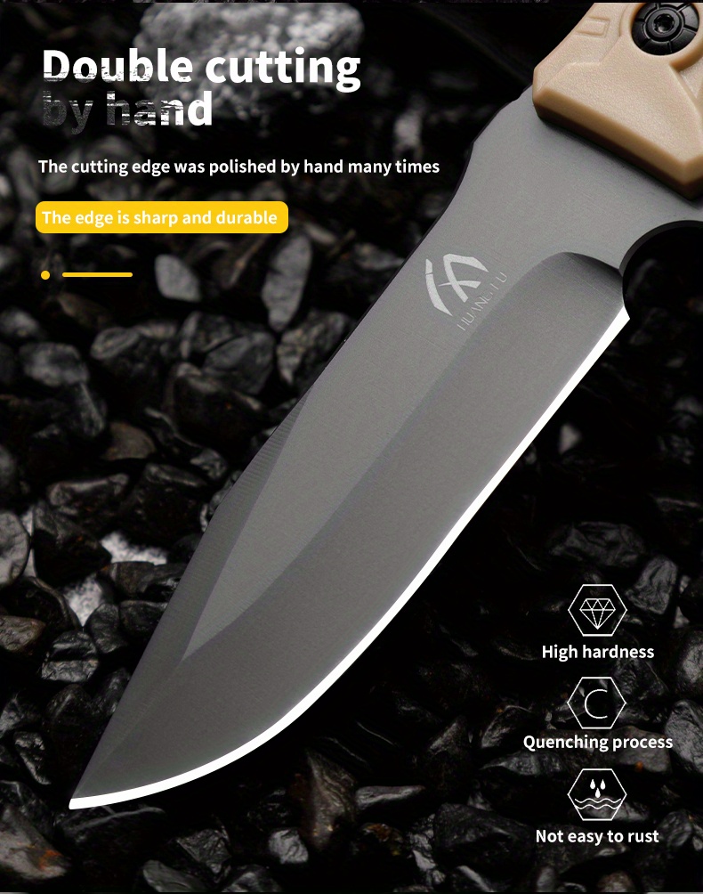 High quality 7cr13mov Steel Outdoor Camping Hiking Knife G10 - Temu