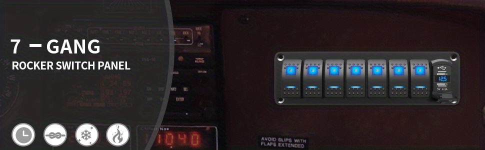 Fdit panneau d'interrupteur 12V 24V 8 Gang Voiture Bateau LED Interrupteur  À Bascule Panneau De Commande Double USB Voltmètre - Cdiscount Bricolage