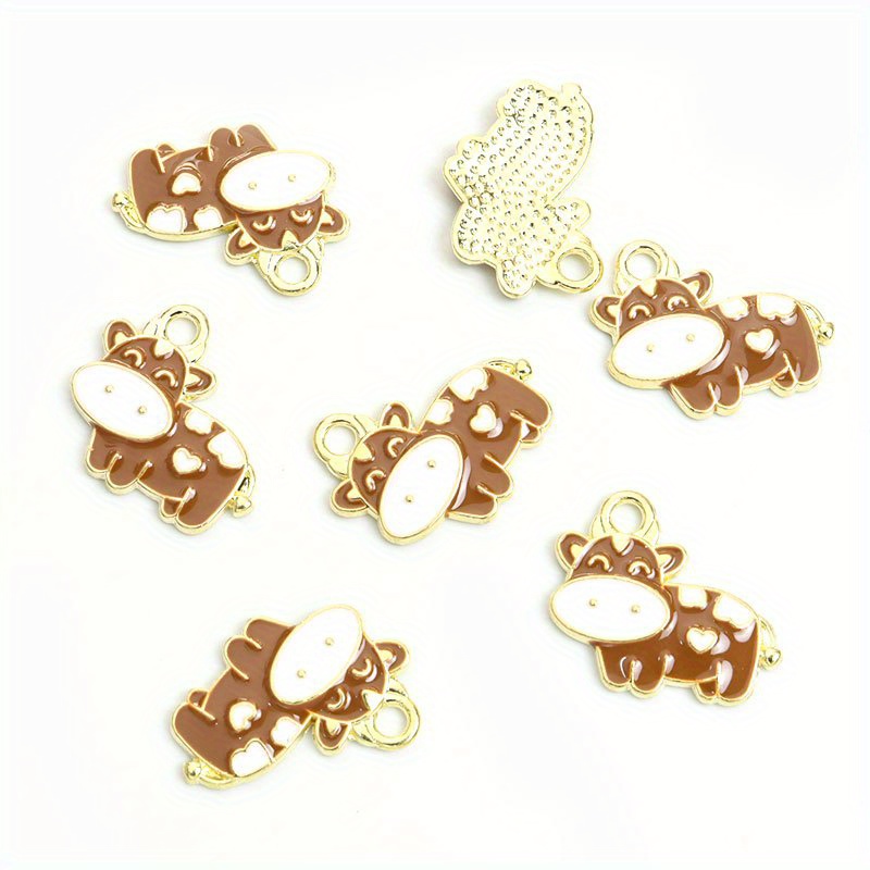 10pcs Alloy Drip Oil Charm, Cartoon Anime Cute Enamel Charms, Earring Pendant, DIY Keychain Necklace Pendant Charms for Jewelry, Jewels Making,Temu