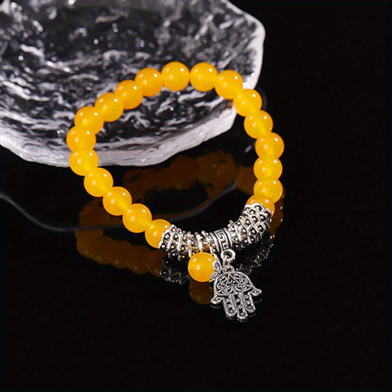 1pc Fashionable Colorful Big Bead Resin Chain Bracelet For Women