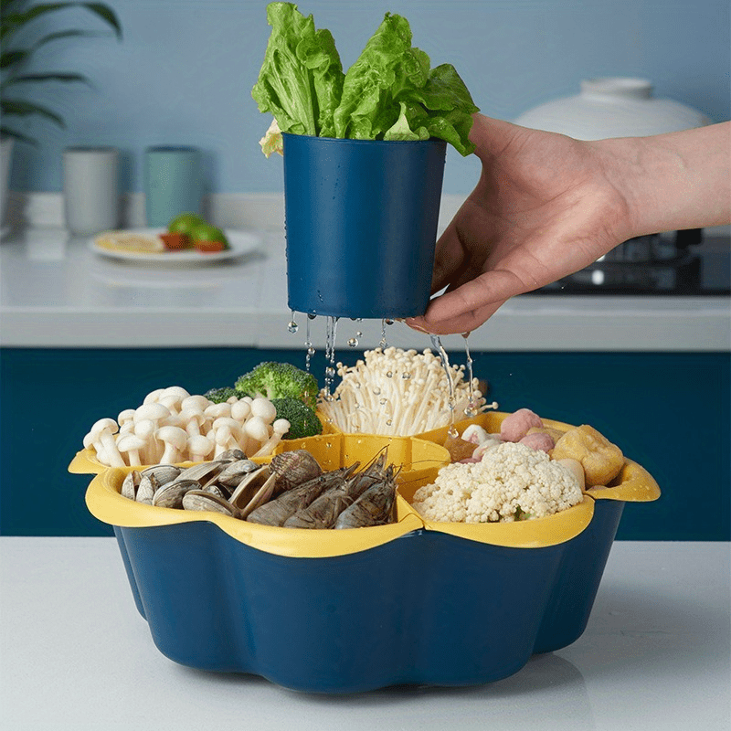 Rotating Hot Pot Multi Grid Vegetable Platter Fruit Platter - China  Colander and Strainer price