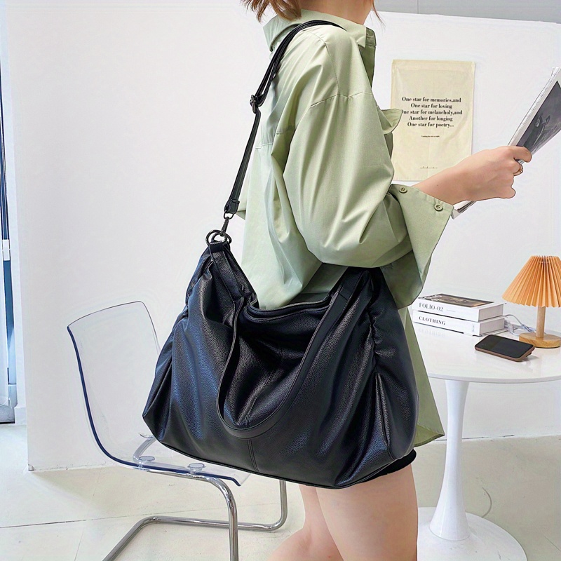 The Poet Black Leather Tote Bag