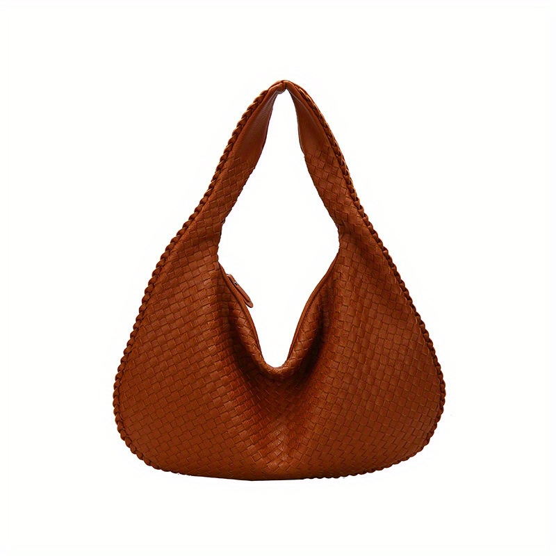 Vintage Woven Shoulder Hobo Bag, Retro Large Capacity Handbag