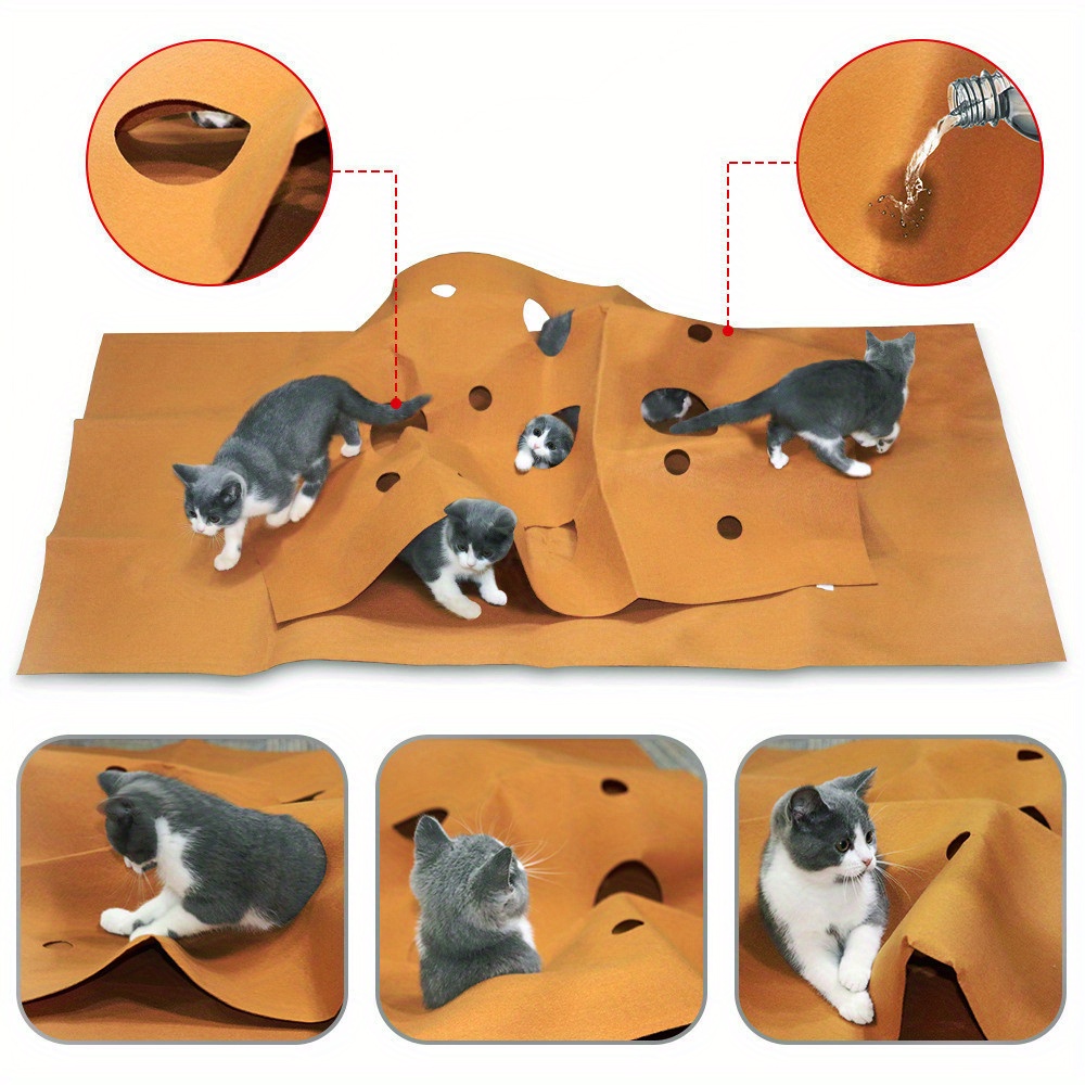 Felt Cat Maze Mat Cat Training Tunnel Foldable Mat Cat Toys - Temu