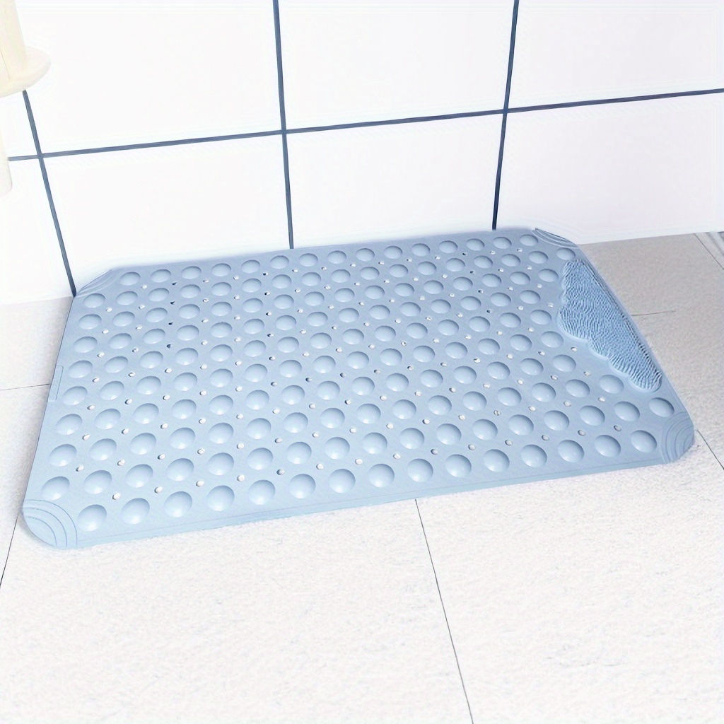 Bathtub Mat Non-Slip Rubber Shower with Drain Holes Suction Cups, Quick  Easy Cleaning, Feet Massage, Bath for Tub & Stall Bathroom