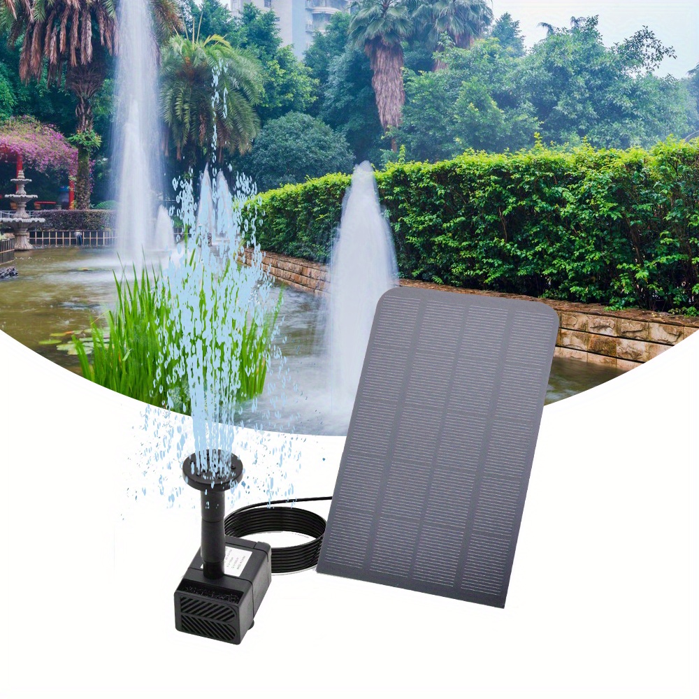 Kit de pompe à eau solaire 1pc, pompe de fontaine à eau à énergie solaire  avec 6 buses, fontaine d'eau extérieure pour bain d'oiseaux, étangs, jardin  et aquarium - Temu France