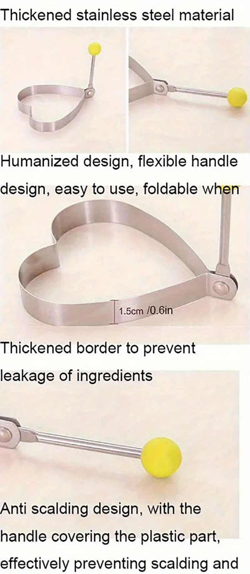 10pcs stainless steel fried egg ring pancake shaper omelette mold mould frying egg cooking tools kitchen accessories gadgets details 4
