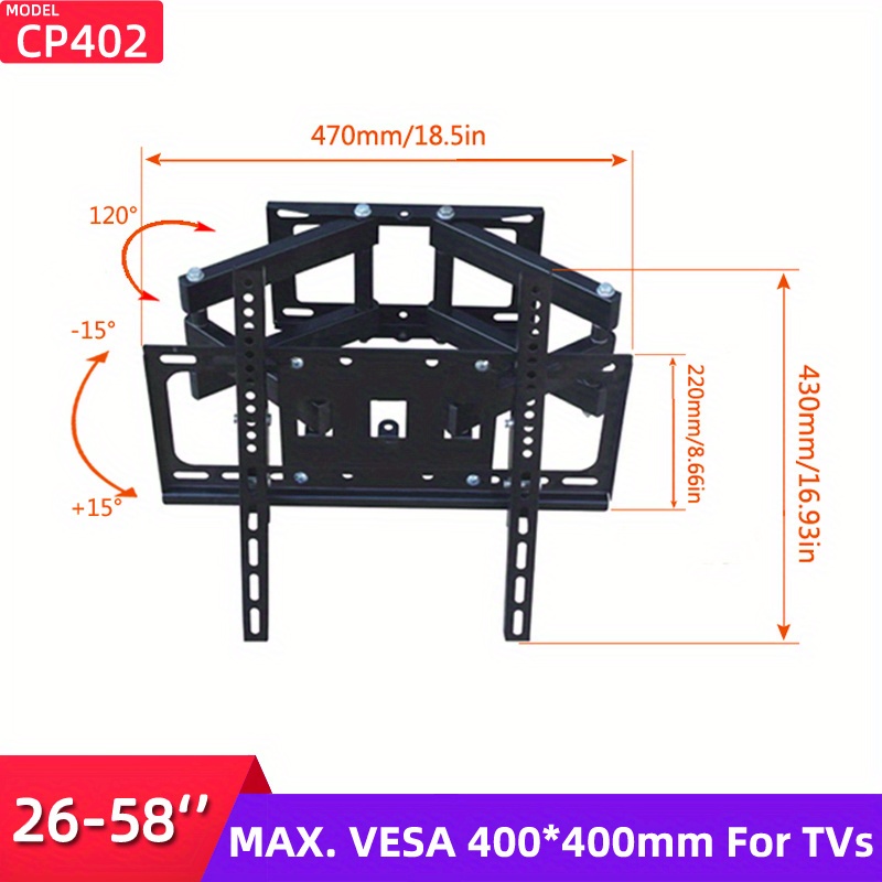 Small Tv Wall Mount Articulating Monitor Full Motion Temu