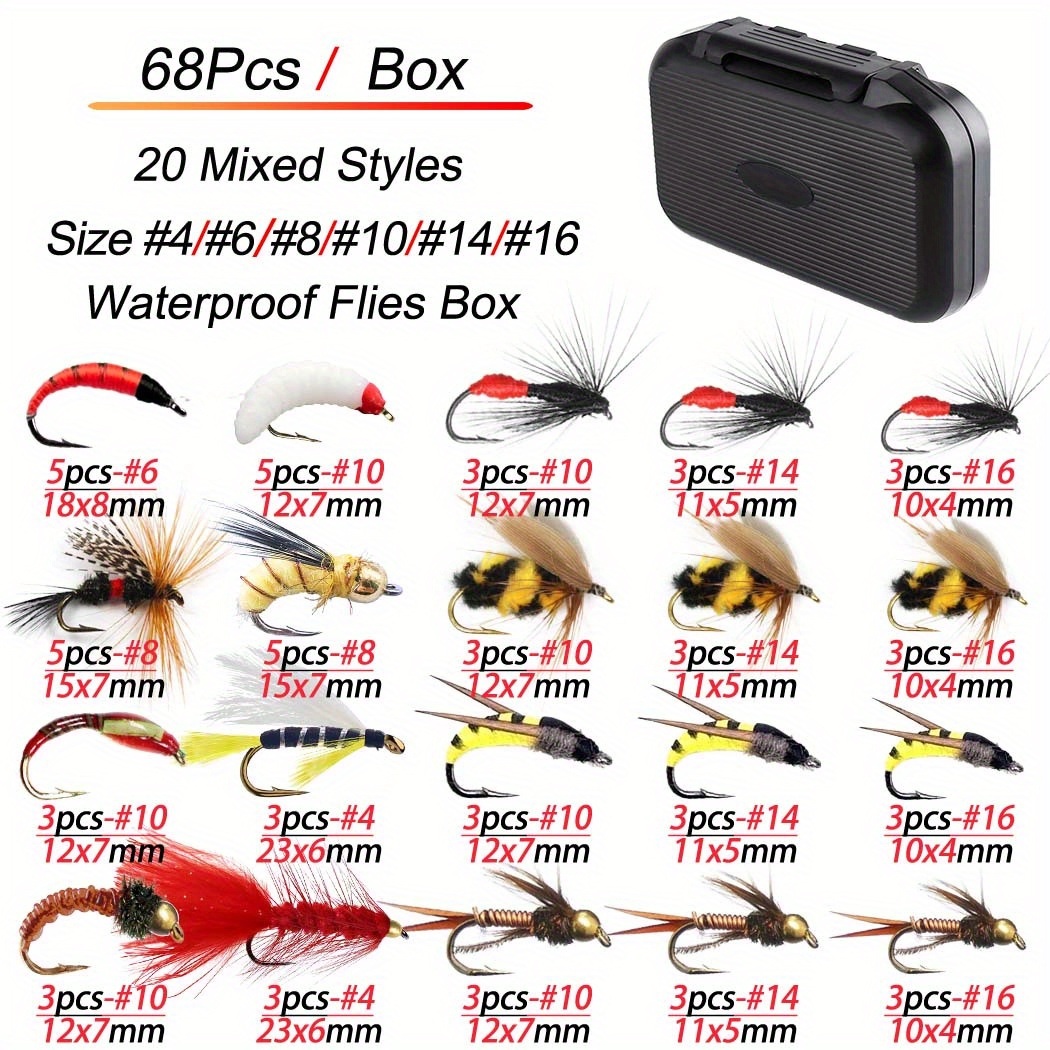 1pc Storage Case Waterproof Fishing Fly Box Nymph Streamer Trout Flies  Fishing Spoon Hook Bait Storage
