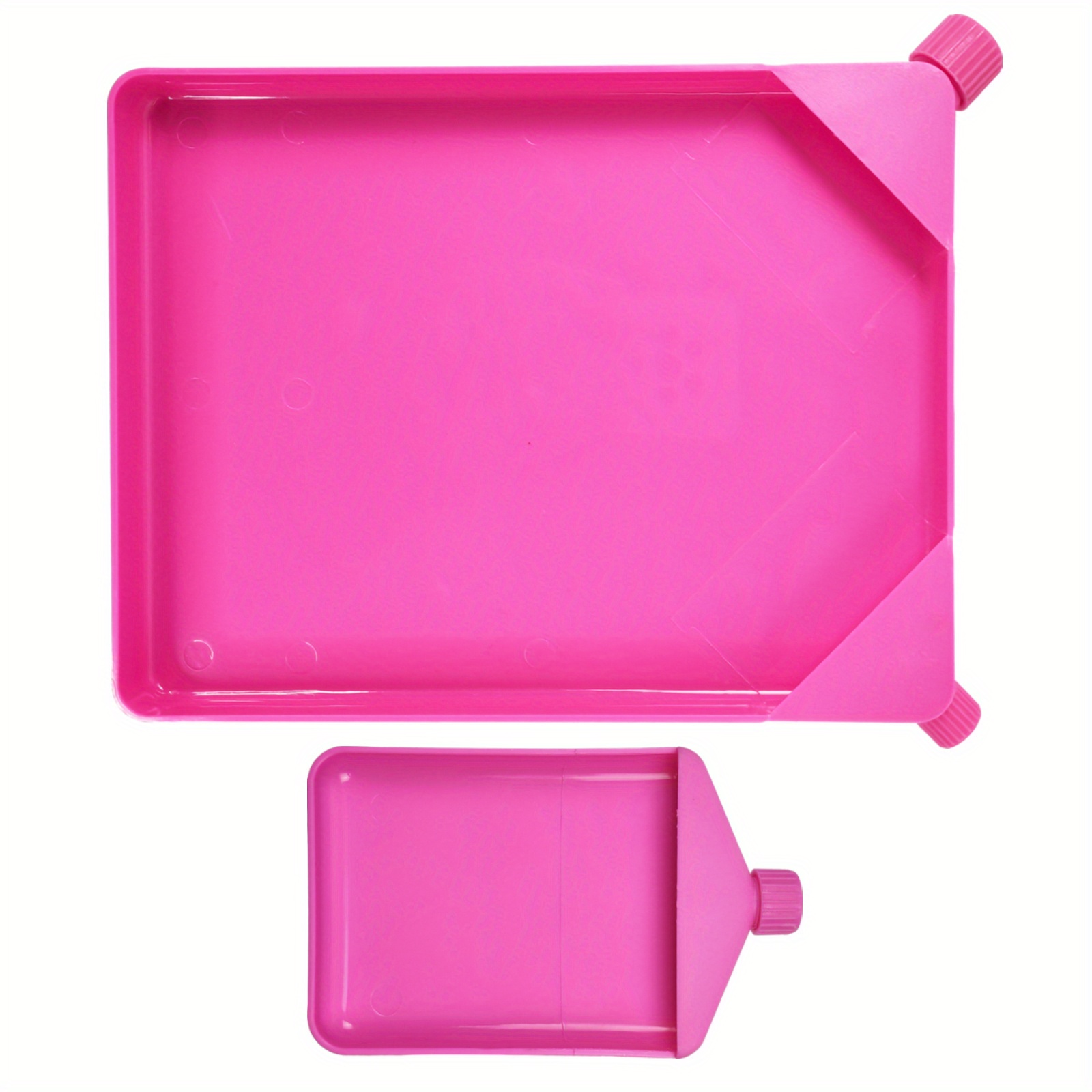 Image of The Hobbyworker 2pcs Plastic Bead Funnel Tray, 1pc 23*19cm And 1pc 12*7.5cm Small Pink Bead Funnel Tray For Jewelry Making