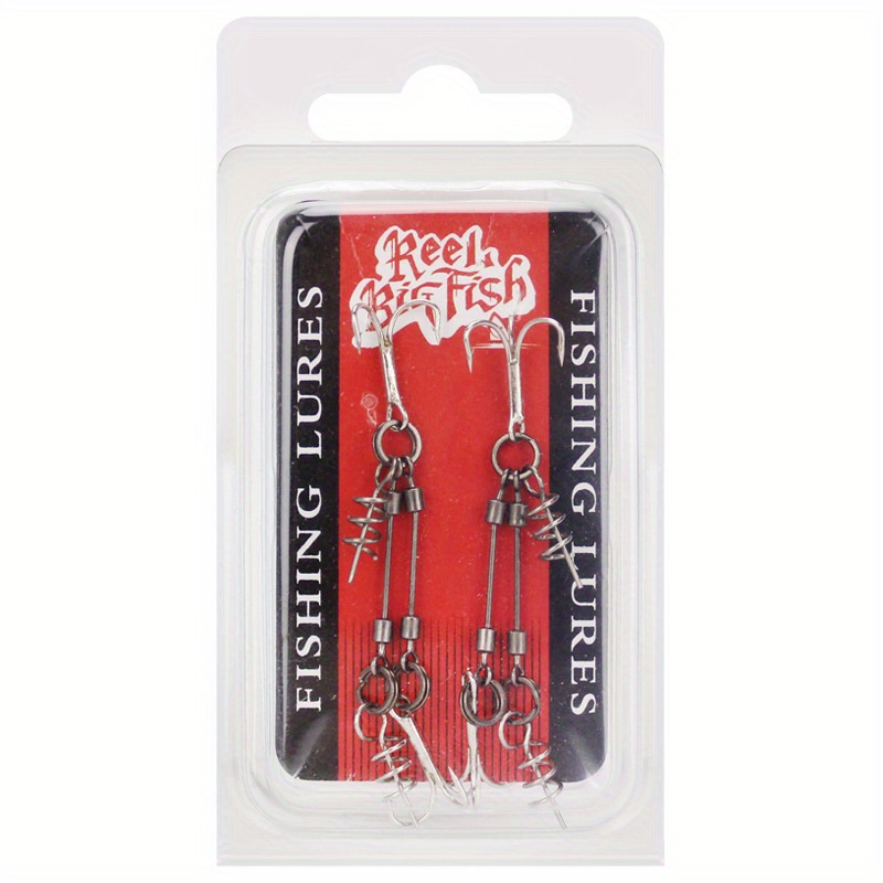 2set/bag String Fishing Hook, Barbed Triple Hooks Set, Soft Lure Bait Jig Rig Assist Hook With , Fishing Tackle