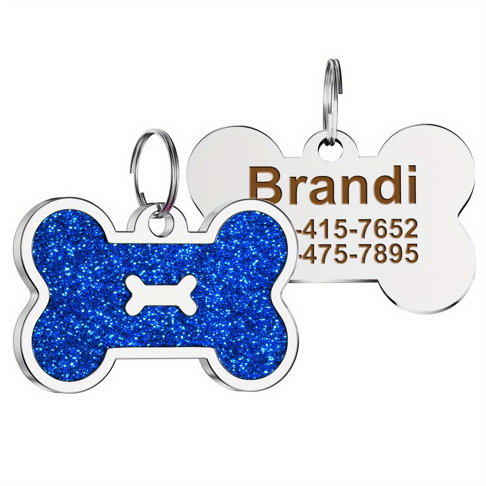 Personalized Shiny Dog Tags Engraved Customized Pet Id Tags - Temu