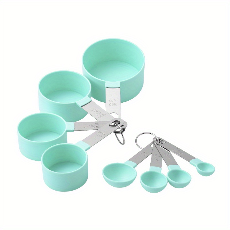 Measuring Cups and Spoons Set, 8 Pieces Stackable Stainless Steel