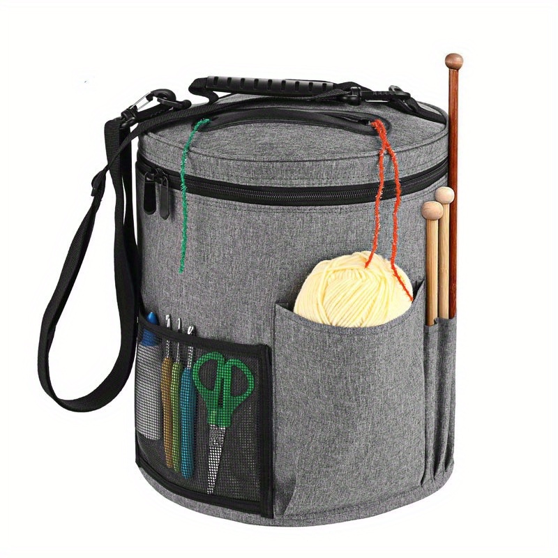 Knitting Organizer Portable Yarn Storage Bag/Box Black NEW