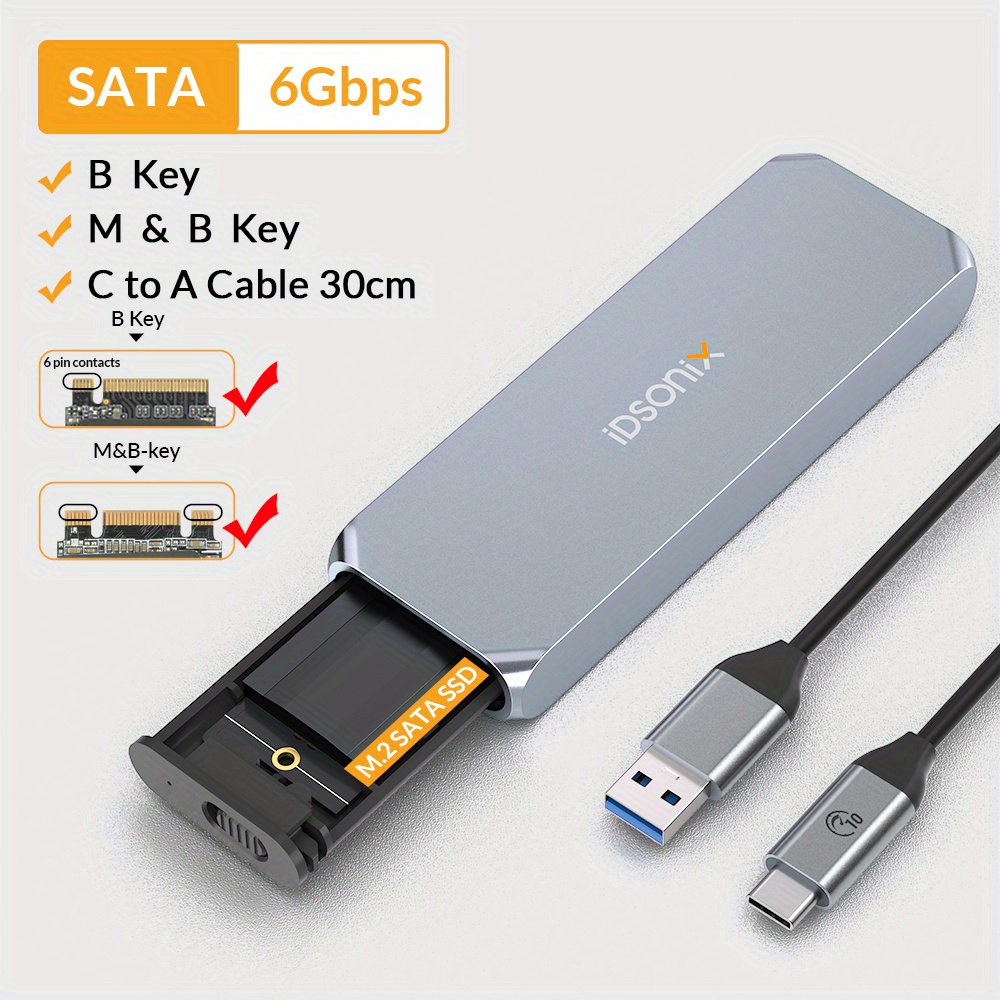 Ssd m2 nvme boîtier NVMe à USB Adaptateur 10Gbps USB 3.1 Gen2 USB C Externe  Cas pour M.2 2230 2280 nvme sata ssd logement