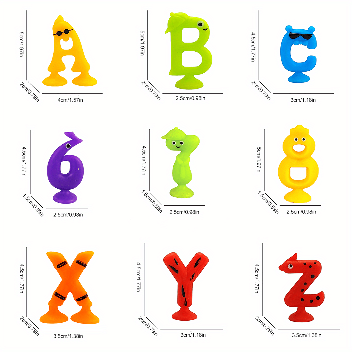 utosday 26 pcs suction cup letters toys, cute animal alphabet abc