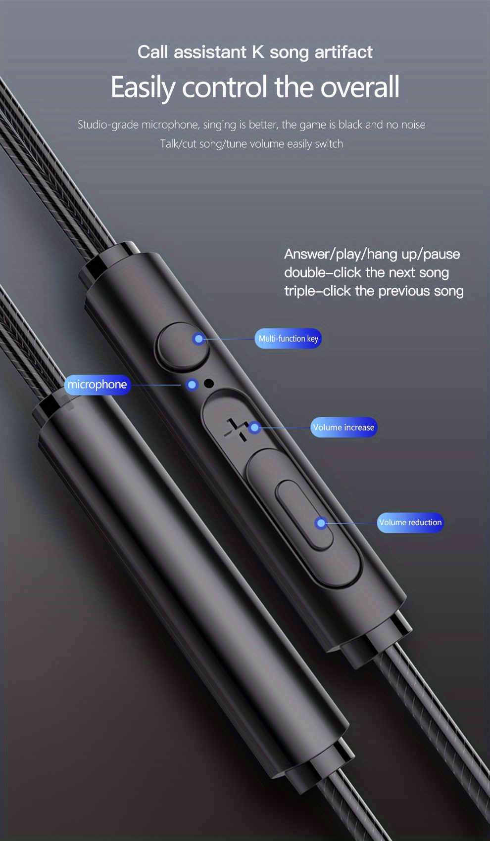 Wrap Around Ear Heavy Bass Wired Headset