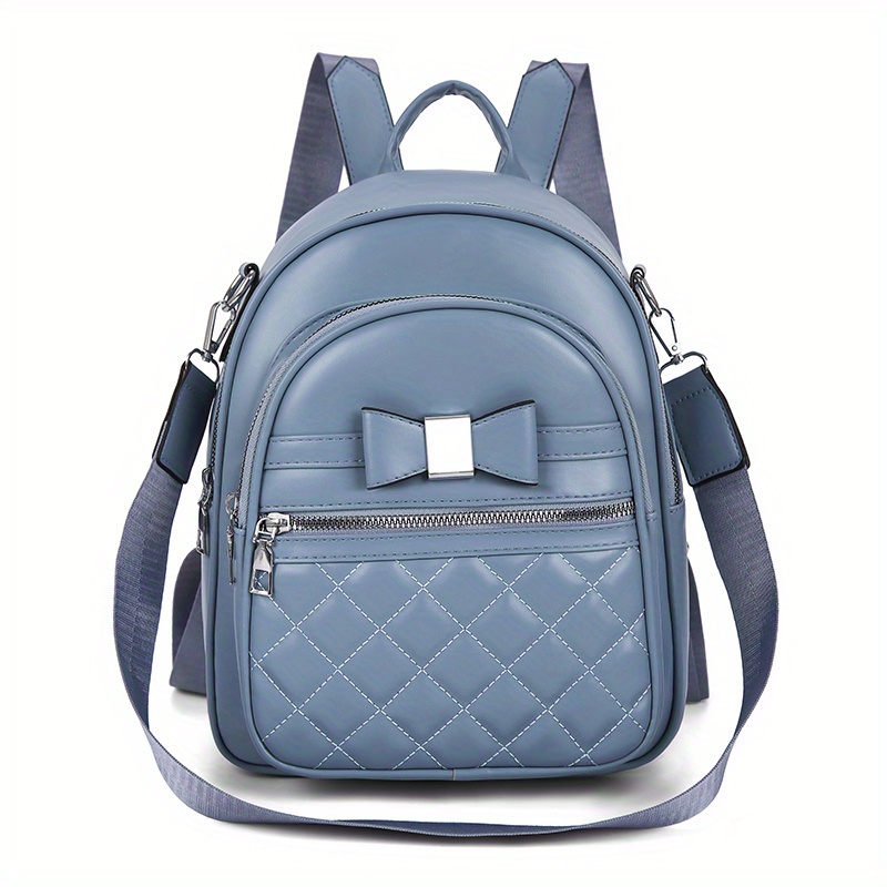 Quilted Bow Decor Large Capacity Backpack
