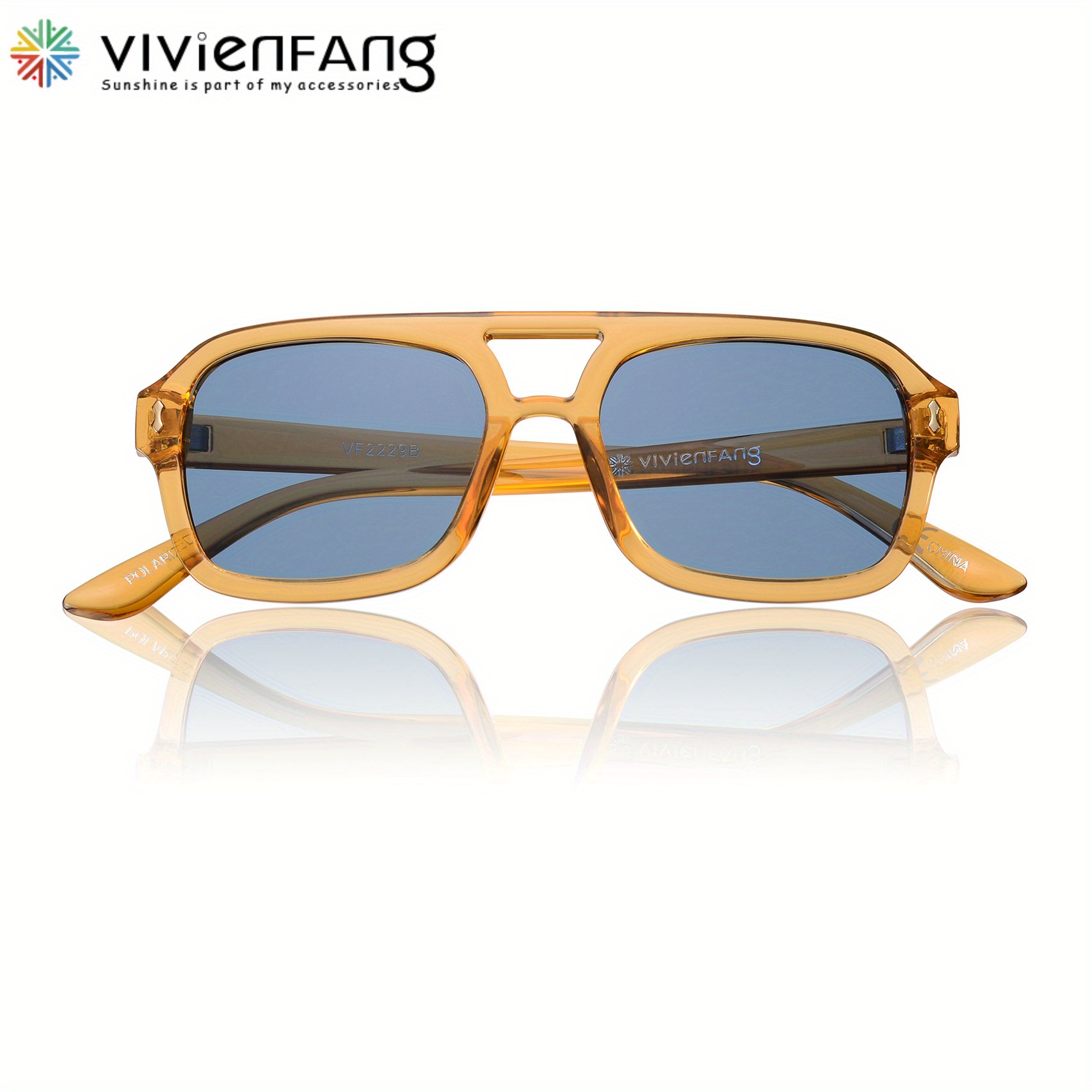 Vivienfang Mens Vintage Square Polarized Sunglasses Unisex Black Double  Bridges Sunglasses, Today's Best Daily Deals