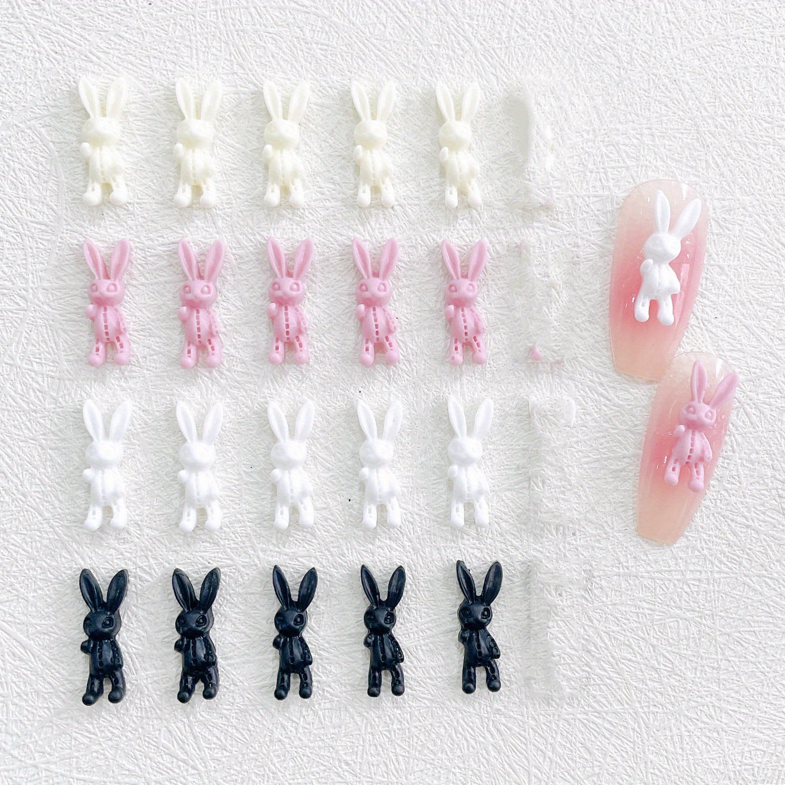 20pcs Set/piece Halloween Rabbit Nail Additions Cute 3d Cartoon Rabbit Phone Case Additions
