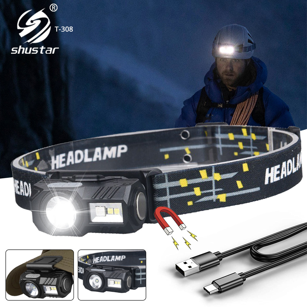 1pc Mini Led Headlamp Motion Sensor Usb Rechargeable Headlight With Magnet  Warning Lamp Waterproof 9 Lighting Modes Flashlight For Outdoor Camping  Fishing - Sports & Outdoors - Temu