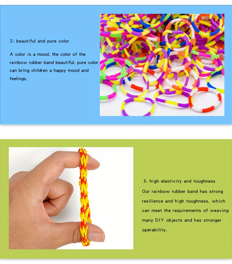 Rainbow Colors Rubber Bands With Flower/ / Butterfly - Temu