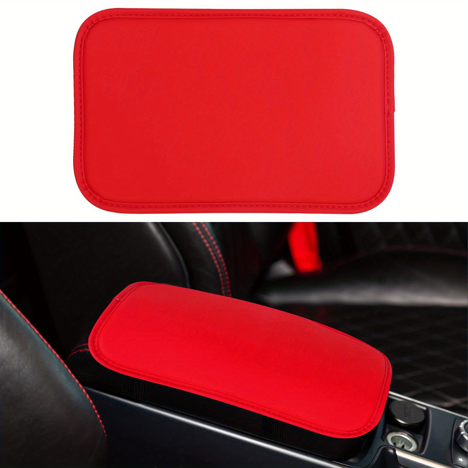 Rot Auto Mittelkonsole Armlehnenbox Soft Pad Abdeckung Kissen