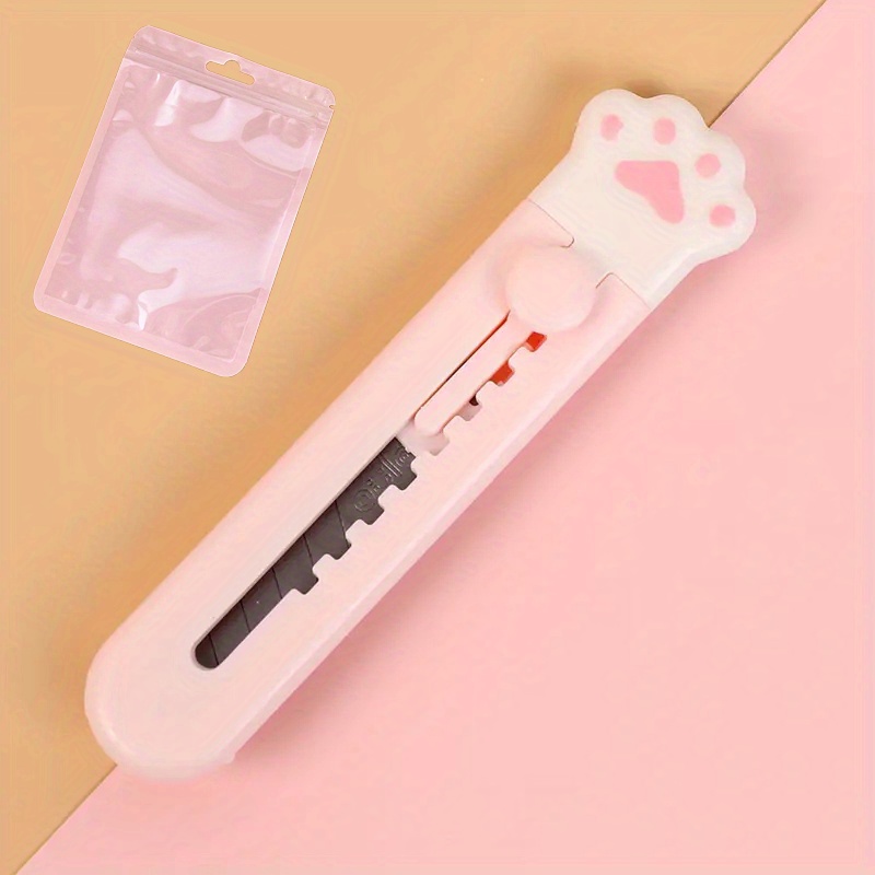 1pcs Utility Knife Express Box Cutter Cute Pink Cat Paw Envelope