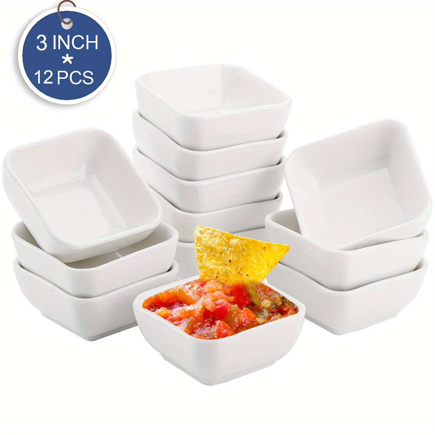 12 Stück Keramik Dipschalen Set - 10cm Durchmesser Böhmische Snackschalen Für Tapas & Desserts
