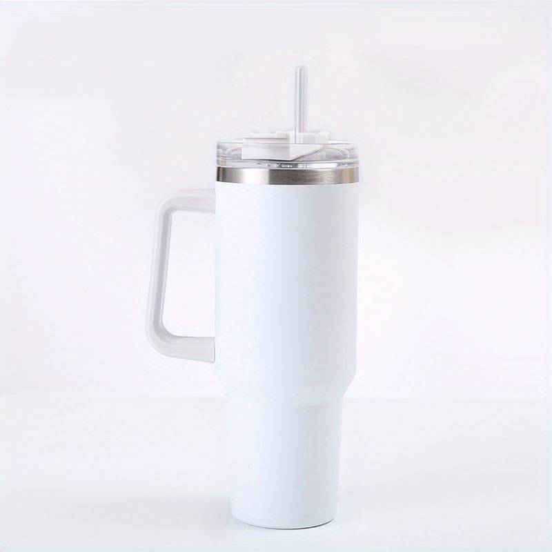 mininoo Vaso térmico de acero inoxidable de 40 onzas con tapa y pajitas,  vaso para café con doble vacío a prueba de fugas con asa (paquete de 2)