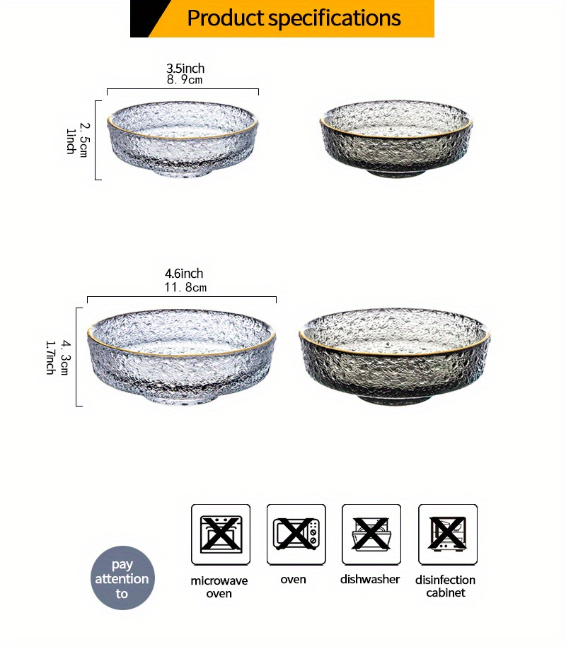 Snack Bowl Clear Glass Salad Bowl Raindrop Hammer - Temu