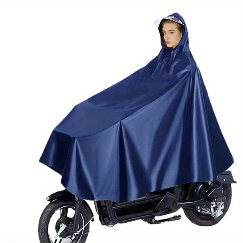 reusable rain pacho water tear resistant hooded raincoat solid color wheelchair rain protection rain jacket details 0