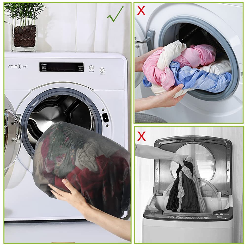 Large Mesh Laundry Bag Laundry Zipper Bag Travel Laundry Net - Temu