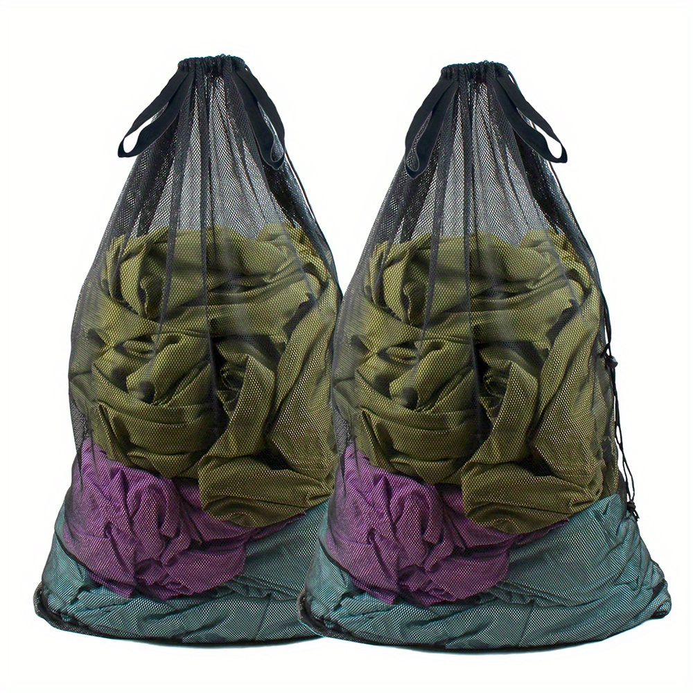 2pcs Large Capacity Mesh Storage Bag, Sports Ball Storage Bag, Drawstring Shoulder Strap Design, Team Sports Volleyball Basketball Football Swimming Equipment, Sports Accessories