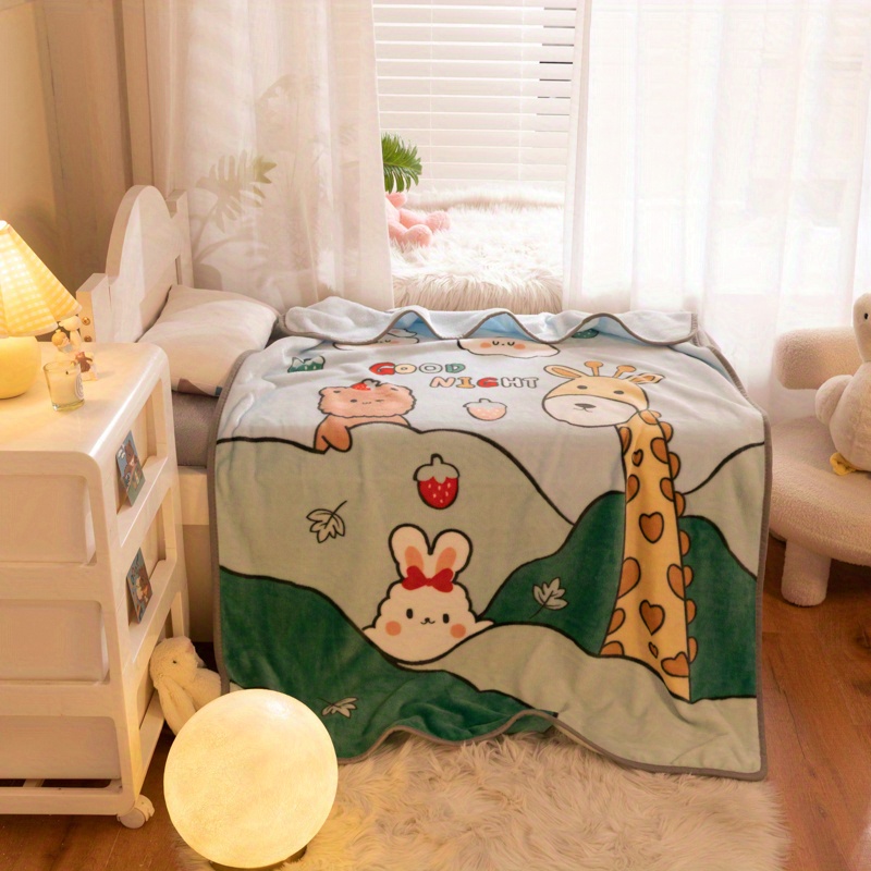 1pc 39 37 55   childrens   printed flannel blanket super compact flannel plush blanket with a weight of 300g m2 suitable for strollers and kindergartens christmas halloween thanksgiving day gift details 7