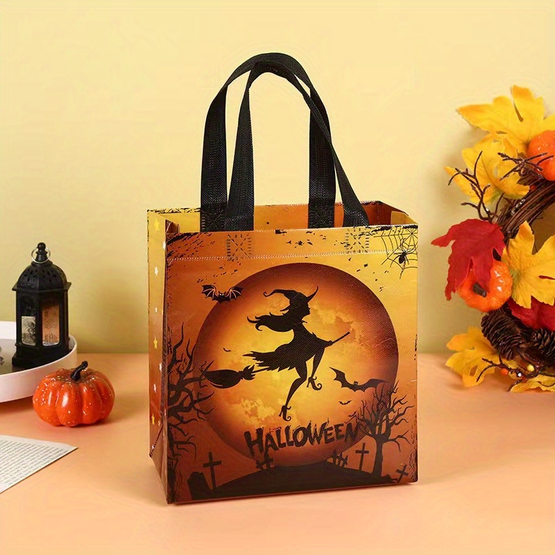 Halloween Trick Or Treat Bags, Halloween Pumpkin Bag, Ladies Multicolor  Christmas gift bag canvas storage bag large square portable canvas bag