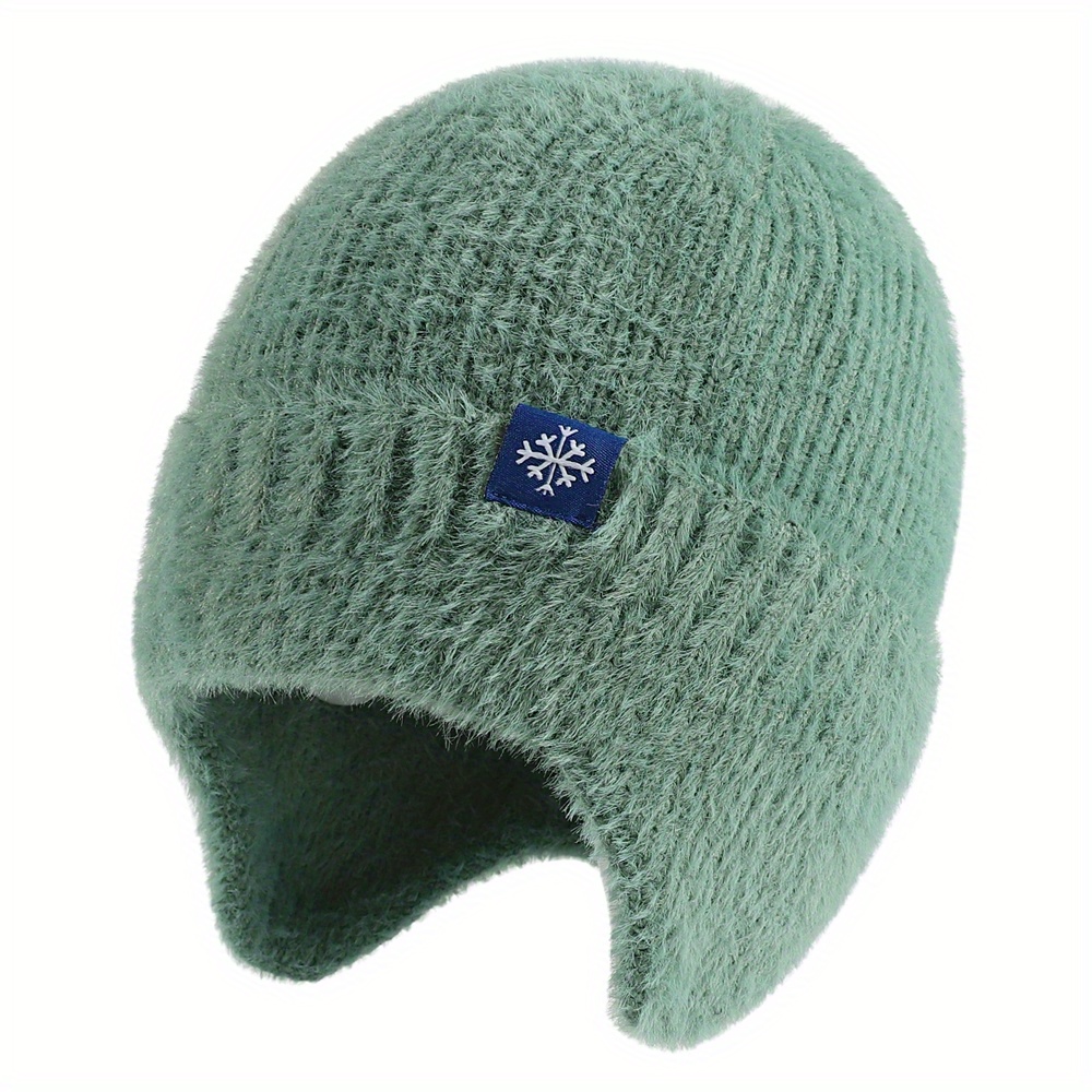 TEMU Beanie Hat Autumn And Winter Hat Men's And Women's Ear Protection Knitted Hat Soft Warm Ski Hat Outdoor Activities Mountaineering Travel