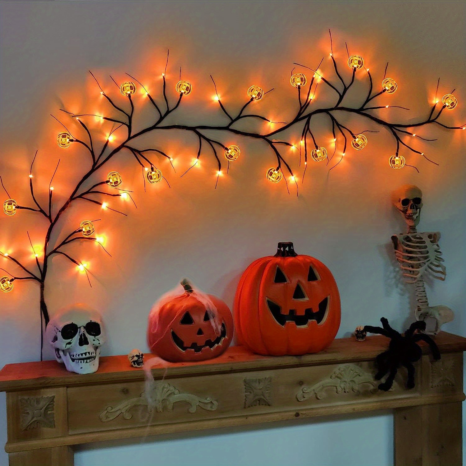 54led Willow Branch Halloween Decoration Light String, Timer 8 ...