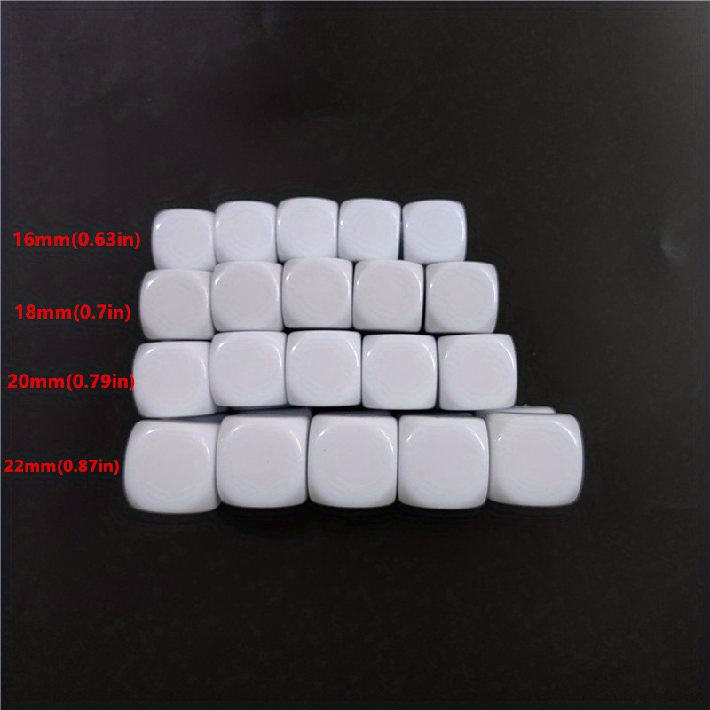 Smooth White Dice For Interest Teaching, Table Gaming Dice Blank For Role  Playing Toys, Blank Dice, Diy Dice For Entertainment - Temu Italy