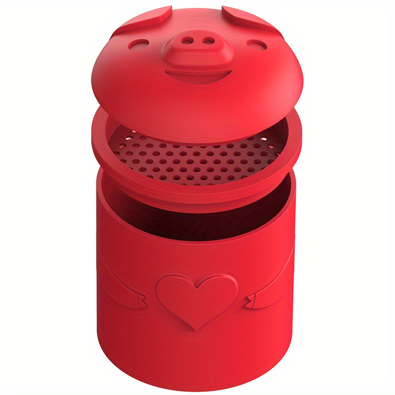 Creative Pig-shaped Silicone Bacon Grease Container, Oil Filter