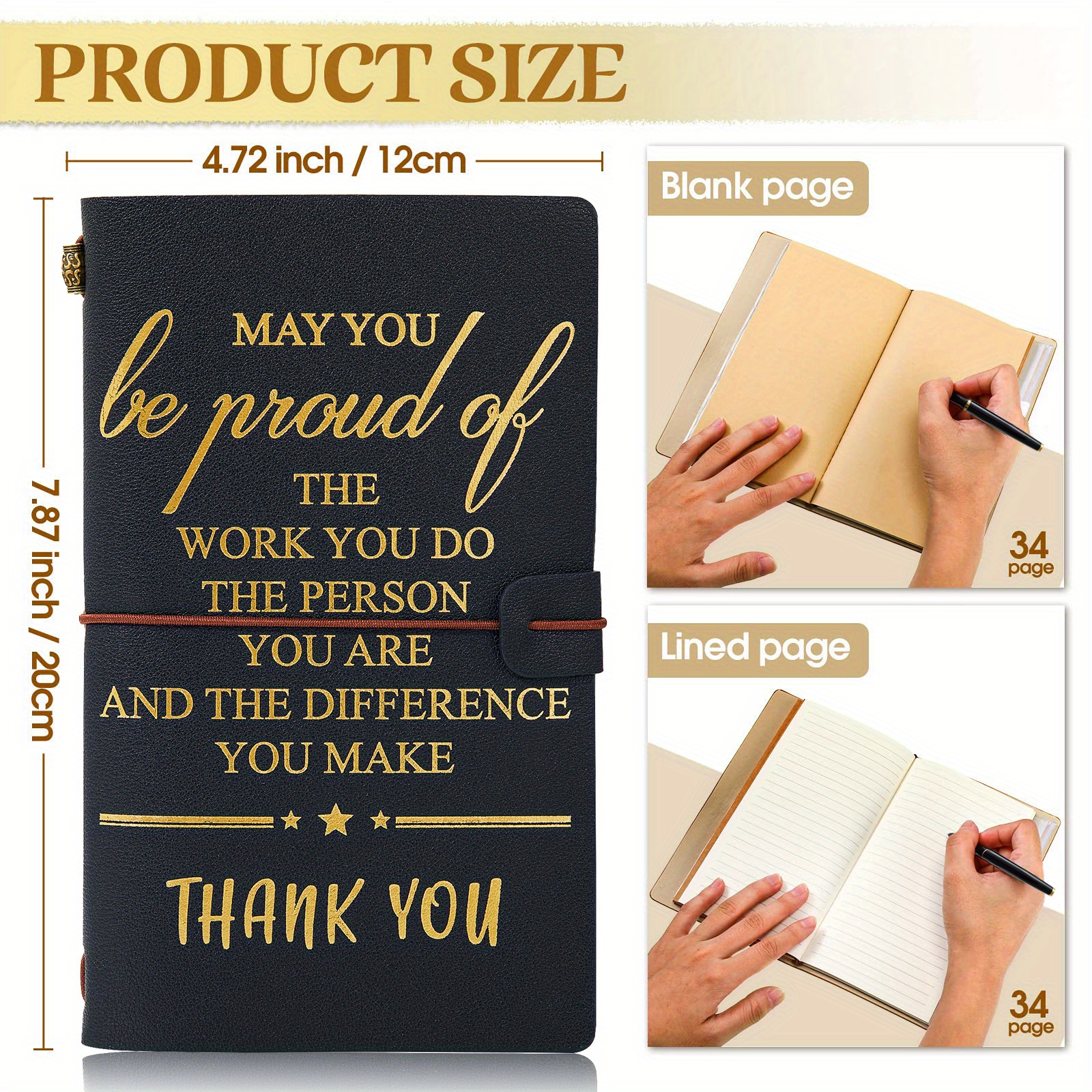  Qilery 8 Set Thank You Gifts Leather Journal Refillable  Hardcover Notebook with Ballpoint Pens Magnetic Notebook Inspirational  Motivational Gifts Notepads Appreciation Gifts for Employee Coworker Team :  Office Products