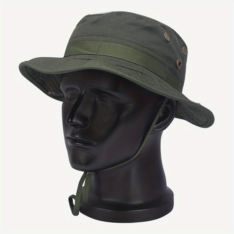 Tactical Combat Camo Hiking Cap Outdoor Army Sun Block Hat Cap Hiking - GhillieSuitShop Army Green