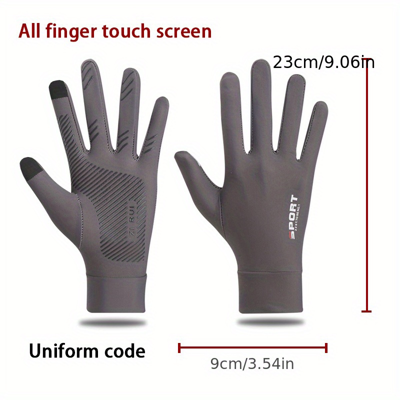 Outdoor Sunscreen Gloves Men Women Summer Ice Silk Thin Style Non