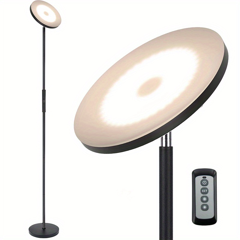 [2024] Lámpara de pie, 18 W, 1800 lúmenes, lámpara de luz LED súper  brillante con control remoto y funciona con enchufe inteligente, luz de  lectura