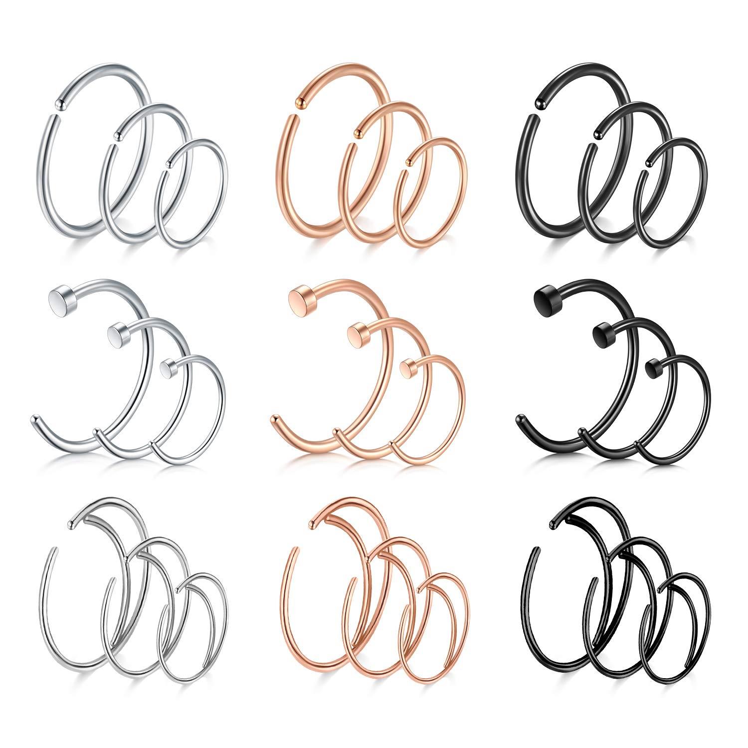 Different hoop nose on sale rings