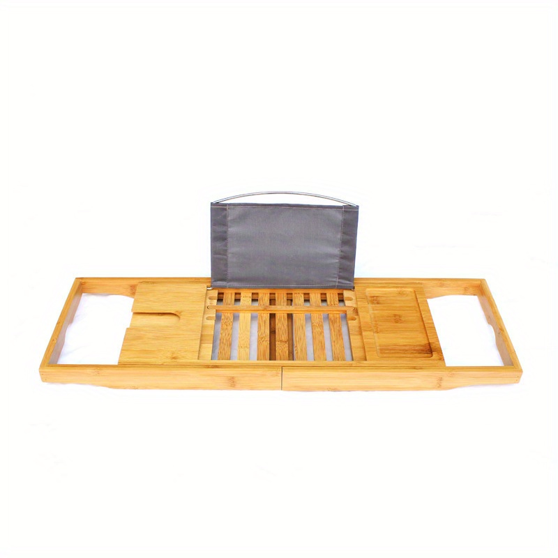 Bamboo Bathtub Tray Caddy Expandable Wooden Bath Tray - Temu